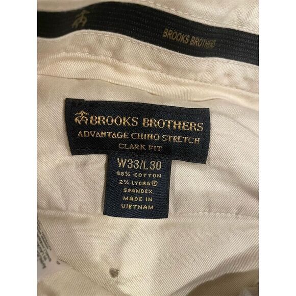 Brooks Brothers Men's Beige Chino Pants Size 33x30 Stretch Straight Leg - Picture 11 of 14